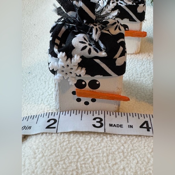 Holiday Winter Snowman Decorative Blocks Set of 5 - Picture 5 of 13